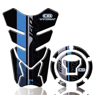 Kit Protetor Tanque Adesivo Moto Honda Cg Titan 160 Ano Acima 2018 Azul Azul