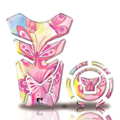 Kit Protetor Tanque Adesivo Moto Honda Acima 2018 Borboleta Rosa Rosa