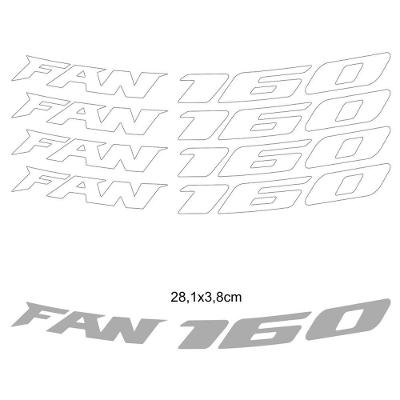 Kit 4 Adesivos Roda Interna Moto Honda Fan 160 Branco Branco