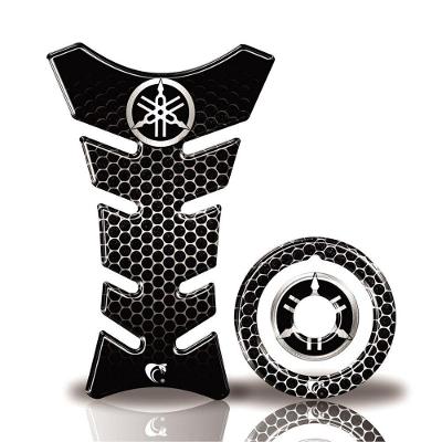 Kit Protetor Tanque Adesivo Moto Yamaha Factor 125/150 Até Ano 2016 Carbono Preto