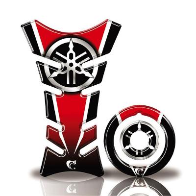 Kit Protetor Tanque Adesivo Moto Yamaha Factor 125/150 Até Ano 2016 Vermelho Vermelho