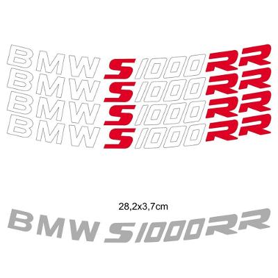 Kit 4 Adesivos Roda Interna Moto Bmw S1000Rr Vermelho Vermelho