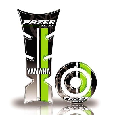Kit Protetor De Tanque E Bocal Moto Yamaha Fazer 150 Verde Prata Verde