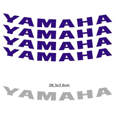 Kit 4 Adesivos Roda Interna Moto Yamaha Azul Azul