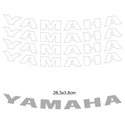 Kit 4 Adesivos Roda Interna Moto Yamaha Branco Branco