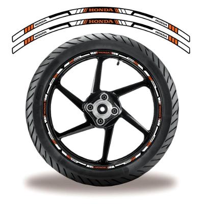 Adesivo Refletivo Friso Roda Moto Honda Laranja Laranja Branco