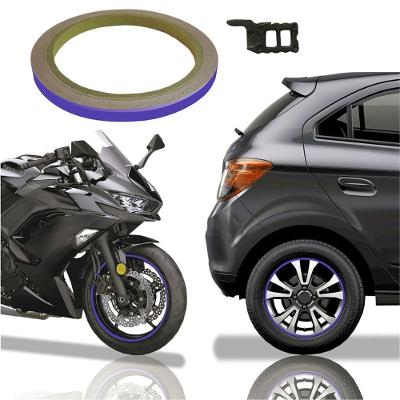 Friso De Roda Adesivo Refletivo Carro E Moto Honda Yamaha Suzuki Azul