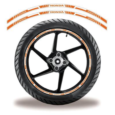 Adesivo Refletivo Friso Roda Moto Honda Laranja Laranja Branco 2
