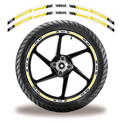 Adesivo Refletivo Friso Roda Moto Yamaha Amarelo Amarelo Preto