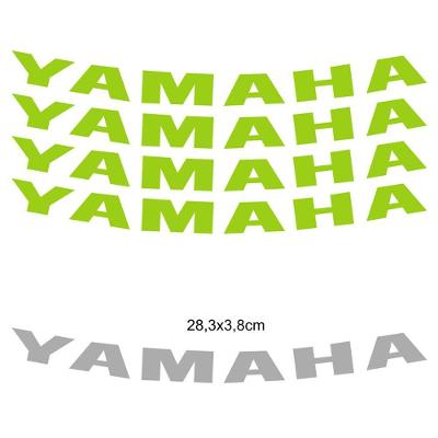 Kit 4 Adesivos Roda Interna Moto Yamaha Verde Verde