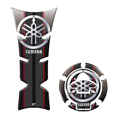 Kit Adesivo Protetor Tanque E Bocal Moto Yamaha Lista Vermelha Vermelho