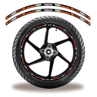Adesivo Refletivo Friso Roda Moto Yamaha Laranja Laranja Branco 2