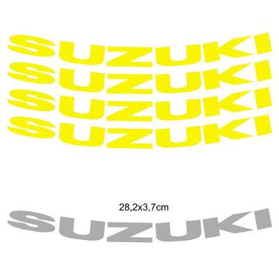 Kit 4 Adesivos Roda Interna Moto Suzuki Amarelo Amarelo