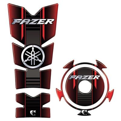 Kit Protetor Tanque E Bocal Adesivo Moto Yamaha Fz15 Ano 2022/2023 Vermelho