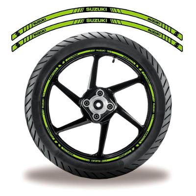 Adesivo Friso Roda Refletivo Moto Suzuki Verde Verde 3