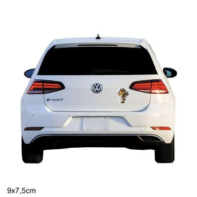 Adesivo Sem Resina Branco Jesus Cruz Carro Moto Casa Parede 9X7,5 Cm Branco