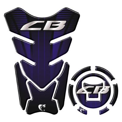 Kit Protetor De Tanque E Bocal Adesivo Moto Honda Cb Azul Azul