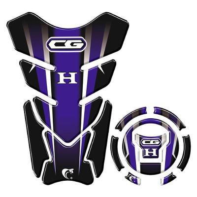 Kit Adesivo Protetortanque E Bocal Honda Cg + 2018 Azul Azul