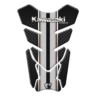 Adesivo Resinado Protetor De Tanque Moto Qualquer Moto Kawasaki Prata Prata E Preto