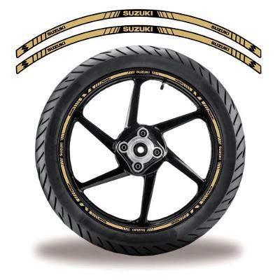 Adesivo Friso Roda Refletivo Moto Suzuki Dourado Dourado 3