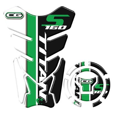 Kit Adesivo Protetor Tanque E Bocal Honda + 2018 Titan 160 Verde Verde