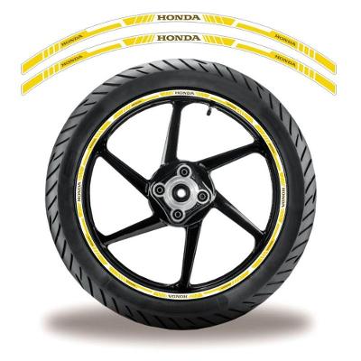 Adesivo Refletivo Friso Roda Moto Honda Amarelo Amarelo Branco