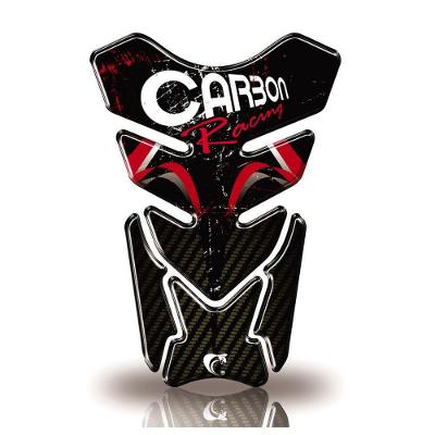 Protetor De Tanque Adesivo Resinado Carbon Racing Serve Em Todos As Motos Vermelho