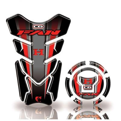 Adesivo Protetor Tanque E Bocal Honda Fan + 2018 Vermelho Vermelho