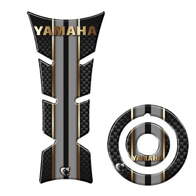 Kit Protetor De Tanque E Bocal Moto Yamaha Dourado Dourado E Preto