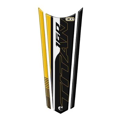Adesivo Faixa Gravata Resinado Tanque Moto Honda Titan 160 160 Preto Dourado