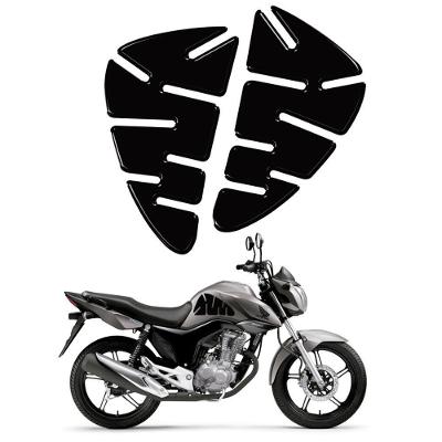 Protetor Tanque Adesivo Em 3D Lateral Moto Transparente Preto