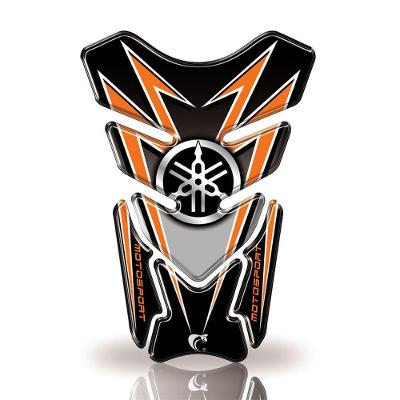 Protetor De Tanque Adesivo Moto Yamaha -Motosport Preto E Laranja