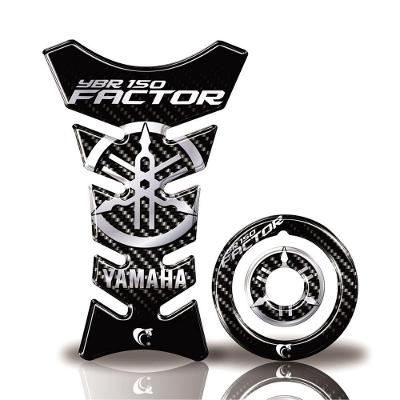 Kit Protetor Tanque Adesivo Moto Yamaha Factor 150 Até Ano 2016 Carbono Preto