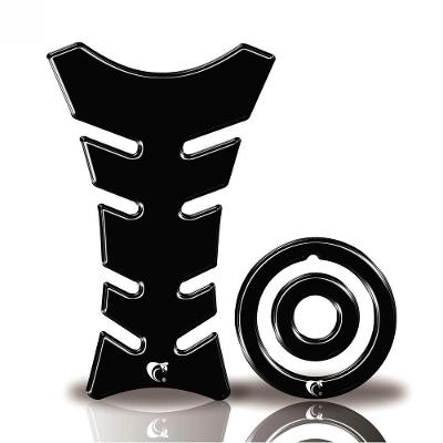 Kit Protetor Tanque Adesivo Moto Yamaha Factor 125/150 Até Ano 2016 Preto Neutro Preto