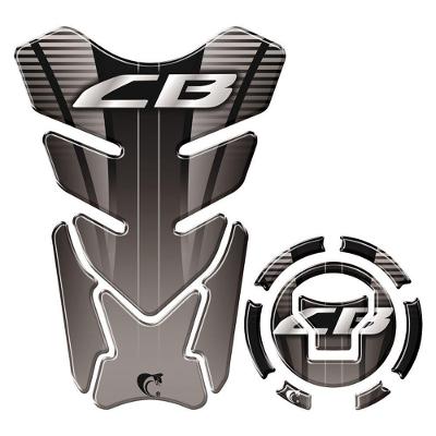 Kit Protetor Tanque Adesivo Moto Honda Cb Cinza Preto