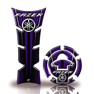 Kit Protetor De Tanque E Bocal Moto Yamaha Fazer Diapasão Azul Acima 2018 Azul