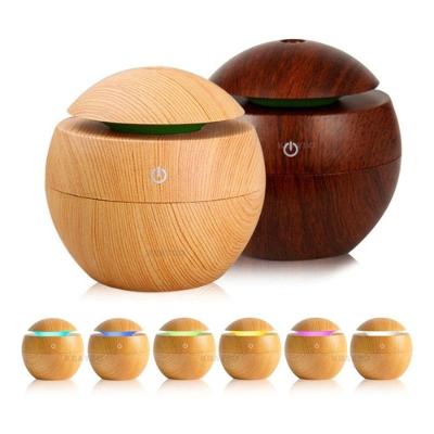 Difusor De Aromas Elétrico Ultrassônico 7 Cores Aromaterapia (Madeira Escura) Bolinha Escura