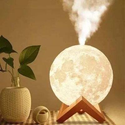 Lua Lâmpada Luz Aroma Essencial Ultra-Fresco Mist Umidificador Purificador De Ar Luz Noite