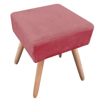 Puff Ibiza Quadrado Suede Rose Natural