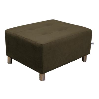 Puff Para Sala Quadrado Decorativo Nero Marrom Escuro