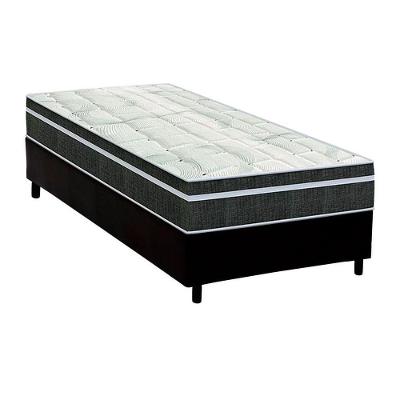Cama Box Solteiro: Colchão Molas Orthoflex Bonnel Venezia + Base Crc Courano Black(78X188)