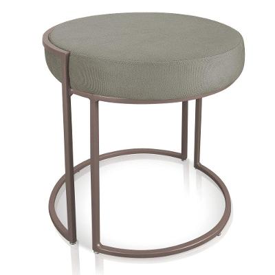 Puff Love Suede Marrom Rato Base Industrial Cobre D´rossi