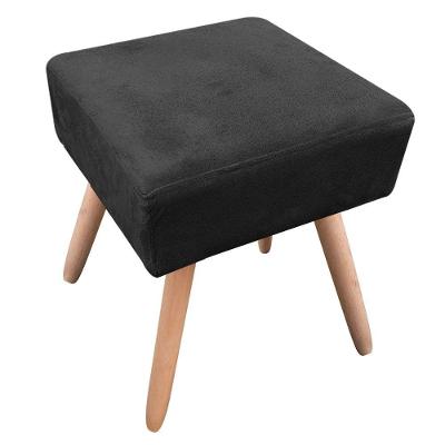 Puff Decorativo Ibiza Quadrado Suede Pés Palito Natural