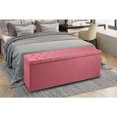 Recamier Baú 1,95M Madrid Suede Rosa