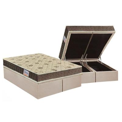 Cama Box Baú King: Colchão Espuma D33 Orthoflex  / EP Matera + Base CRC Suede Clean(193x203)