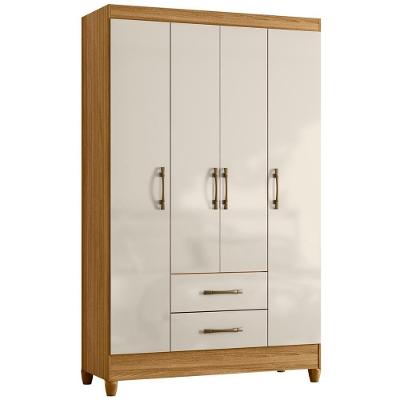Guarda Roupa Solteiro 4 Portas 0410 Freijo Off White Moval Freijo Off White
