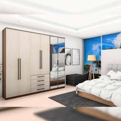 Guarda Roupa 6 Portas 4 Gavetas Vanilla Legno Crema