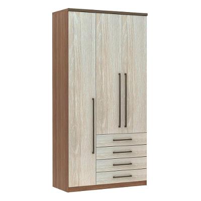 Guarda Roupa 3 Portas 118cm Vanilla Com Legno Crema