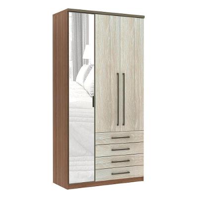 Guarda Roupa 3 Portas Alumínio 118cm Vanilla Com Legno Crema