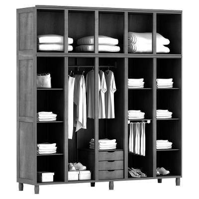 Guarda-roupa Grécia Casal Mel Espelho 10 Portas 3 Gavetas